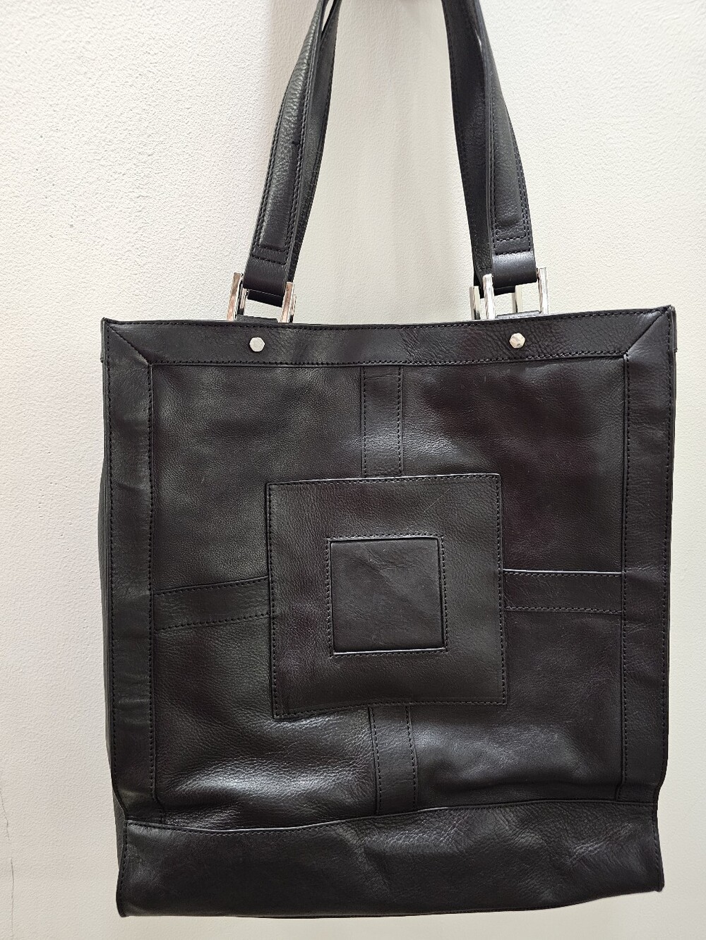 Jonathan Adler Black Full Leather Nixon Tote Bag With OG Dust Bag 9.5/10 - Picture 2 of 16